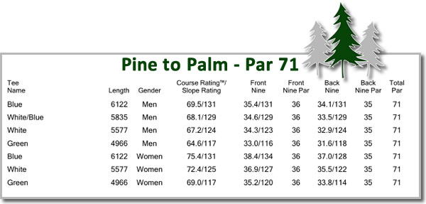Pine to Palm golf course slope.